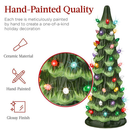 Hand-Crafted Ceramic LED Tabletop Christmas Trees